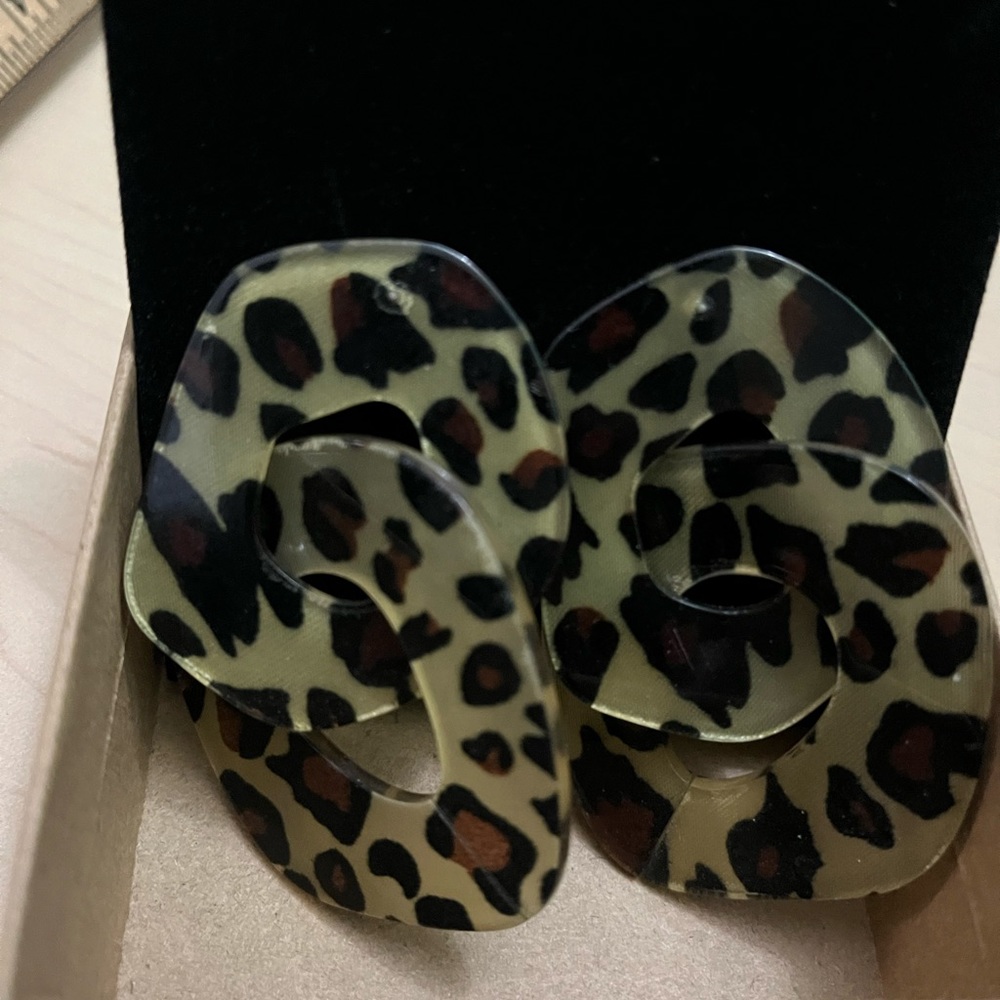 Leopard print chunky earrings